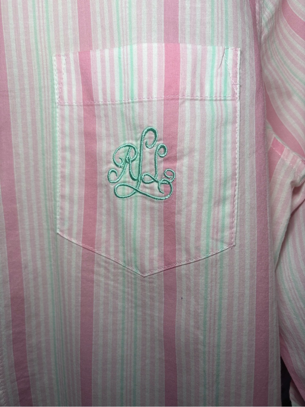 Lauren Ralph Lauren Pink Stripe Button Down Shirt Dress | Coastal Preppy Tunic - Picture 6 of 9